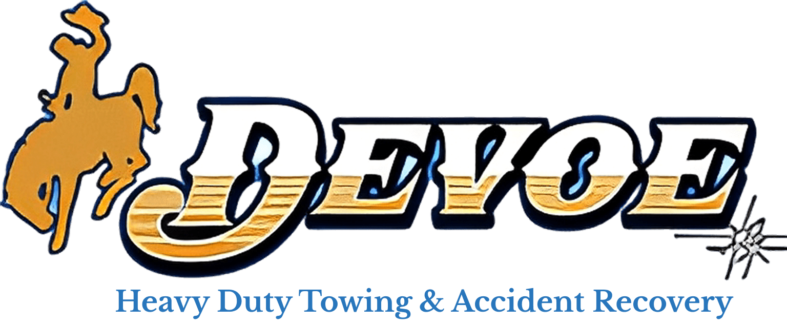 Logo with stylized text on a blue background.